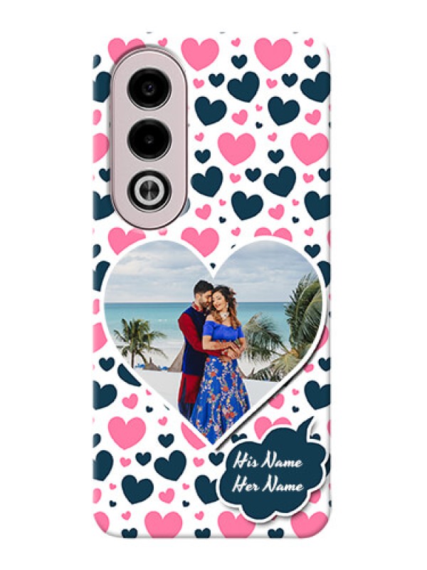 Custom Oppo K12x 5G Mobile Covers Online: Pink And Blue Heart Design