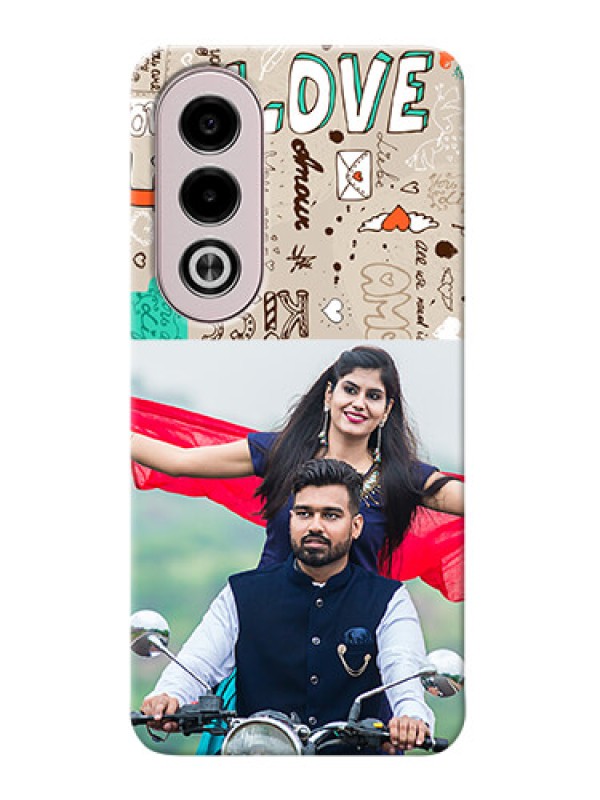 Custom Oppo K12x 5G Personalised mobile covers: Love Doodle Pattern