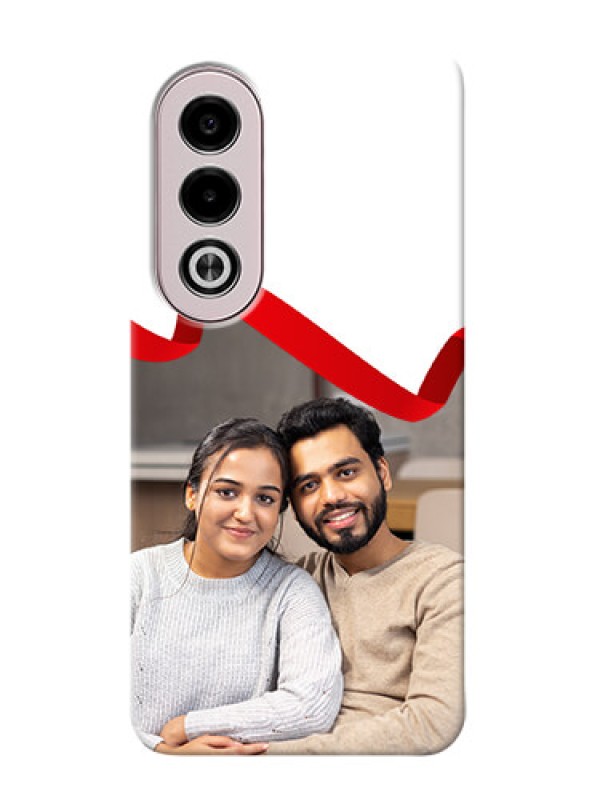 Custom Oppo K12x 5G custom phone cases: Red Ribbon Frame Design