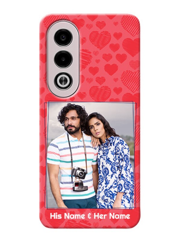 Custom Oppo K12x 5G Mobile Back Covers: with Red Heart Symbols Design