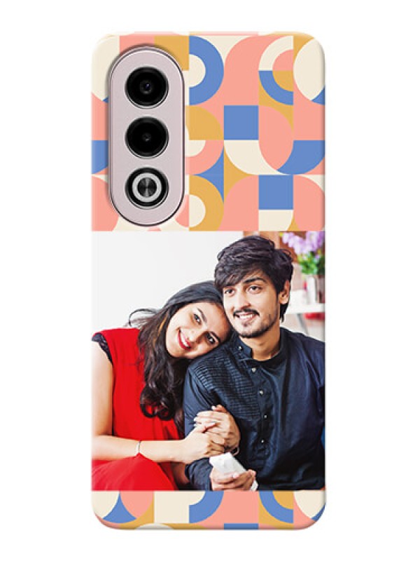 Custom Oppo K12x 5G Photo Printing on Case with Semicircle Maze Pattern Design