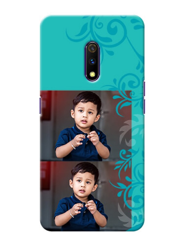 Custom Oppo K3 Mobile Cases with Photo and Green Floral Design 