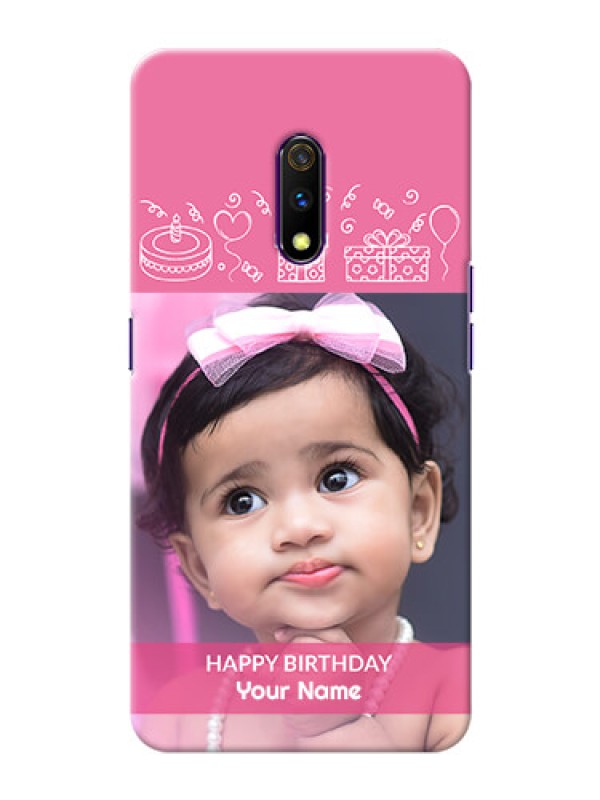 Custom Oppo K3 Custom Mobile Cover with Birthday Line Art Design