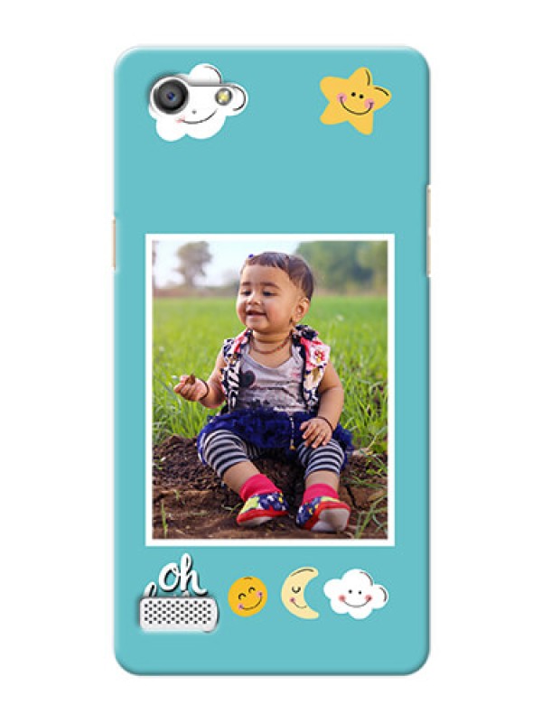 Custom Oppo Neo 7 kids frame with smileys and stars Design