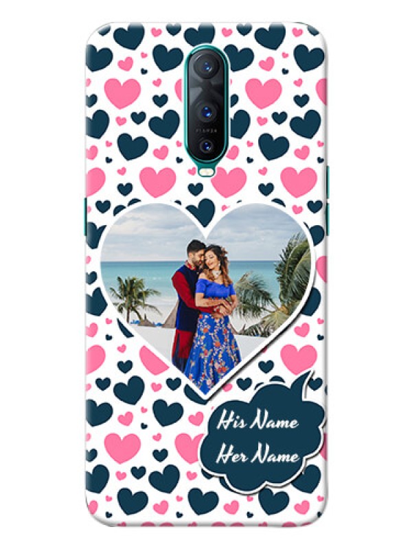 Custom Oppo R17 Pro Mobile Covers Online: Pink & Blue Heart Design
