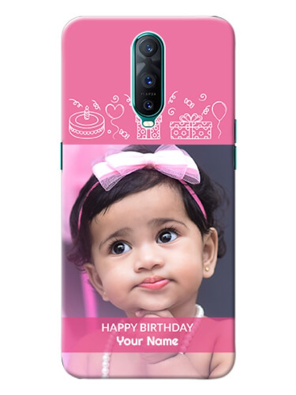 Custom Oppo R17 Pro Custom Mobile Cover with Birthday Line Art Design