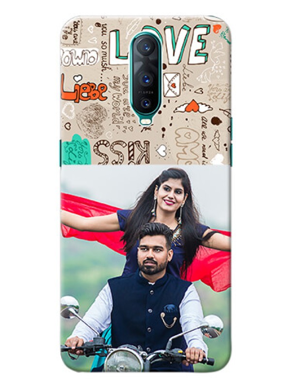 Custom Oppo R17 Pro Personalised mobile covers: Love Doodle Pattern 