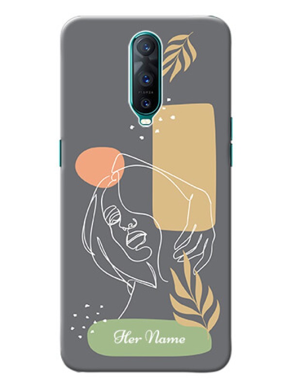 Custom Oppo R17 Pro Phone Back Covers: Gazing Woman line art Design