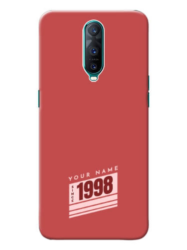 Custom Oppo R17 Pro Phone Back Covers: Red custom year of birth Design