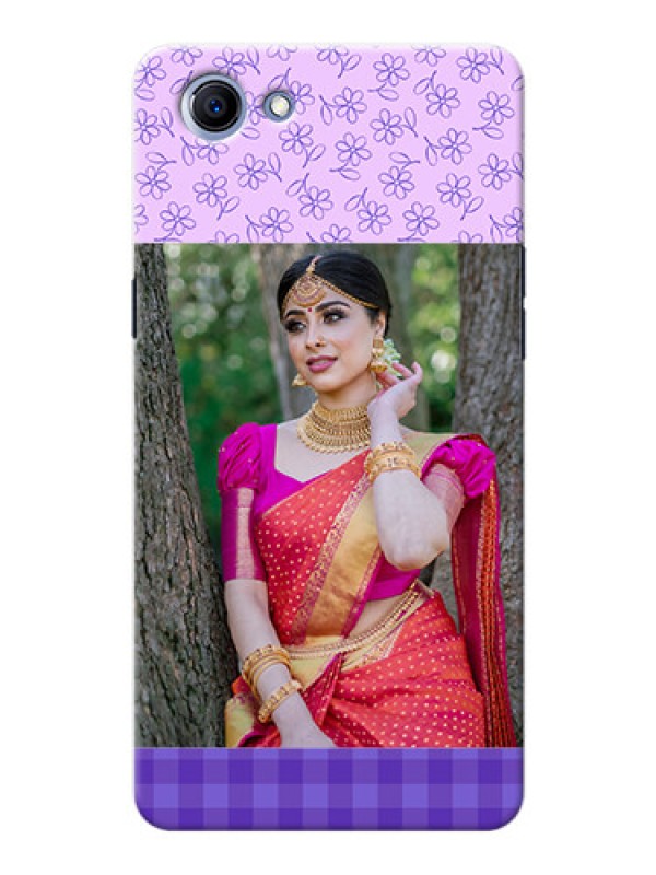 Custom Oppo Realme 1 Floral Design Purple Pattern Mobile Cover Design