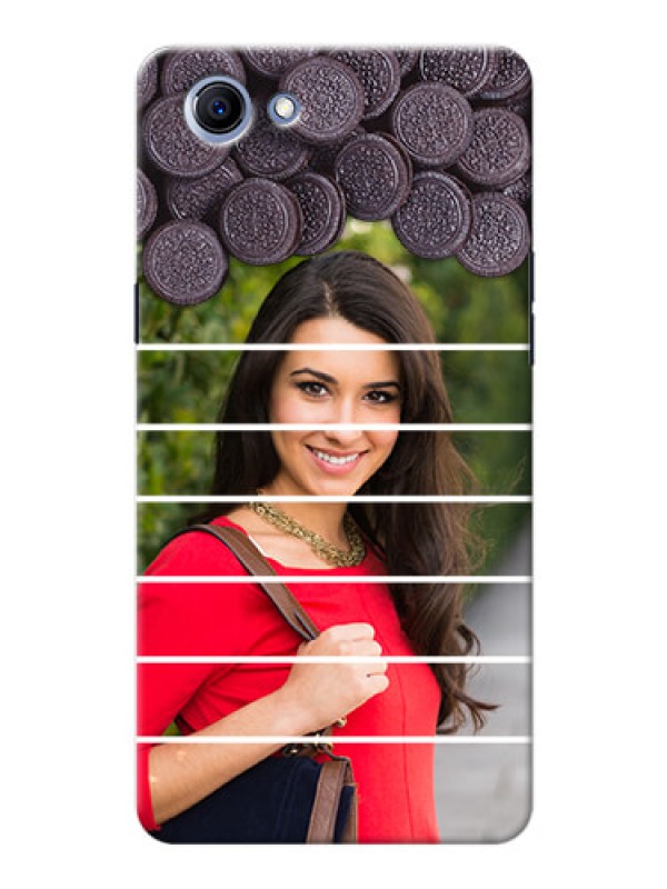 Custom Oppo Realme 1 oreo biscuit pattern with white stripes Design