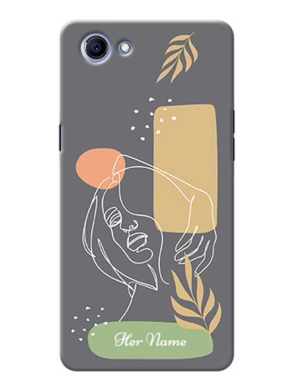 Custom Oppo Realme 1 Phone Back Covers: Gazing Woman line art Design