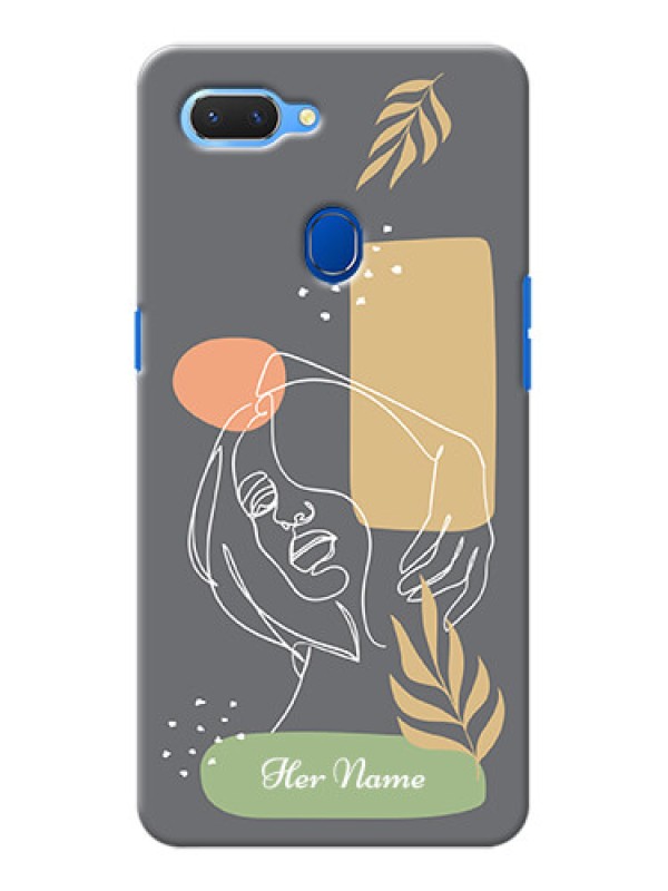 Custom Realme 2 Phone Back Covers: Gazing Woman line art Design