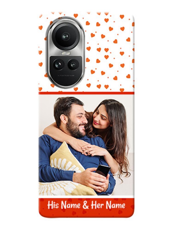 Custom Reno 10 5G Phone Back Covers: Orange Love Symbol Design