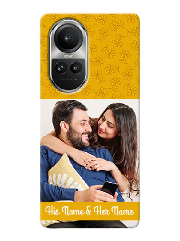 Custom Reno 10 5G mobile phone covers: Yellow Floral Design