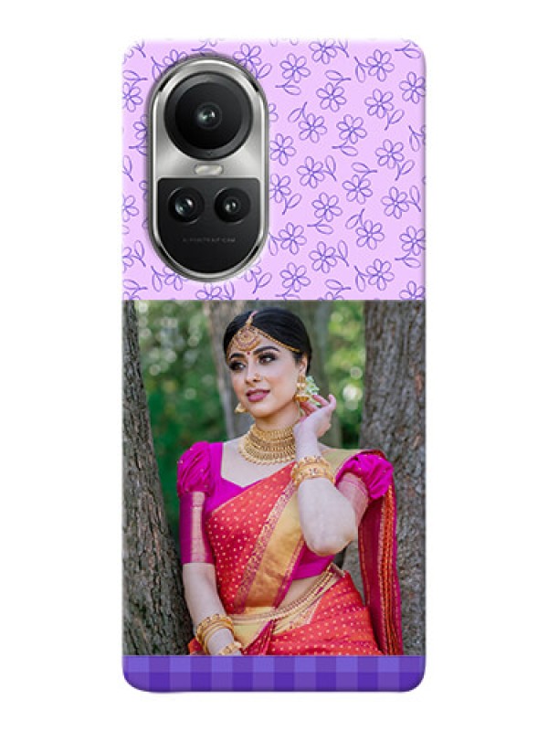 Custom Reno 10 5G Mobile Cases: Purple Floral Design