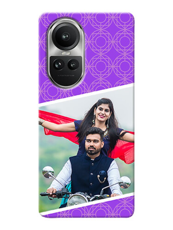 Custom Reno 10 5G mobile back covers online: violet Pattern Design