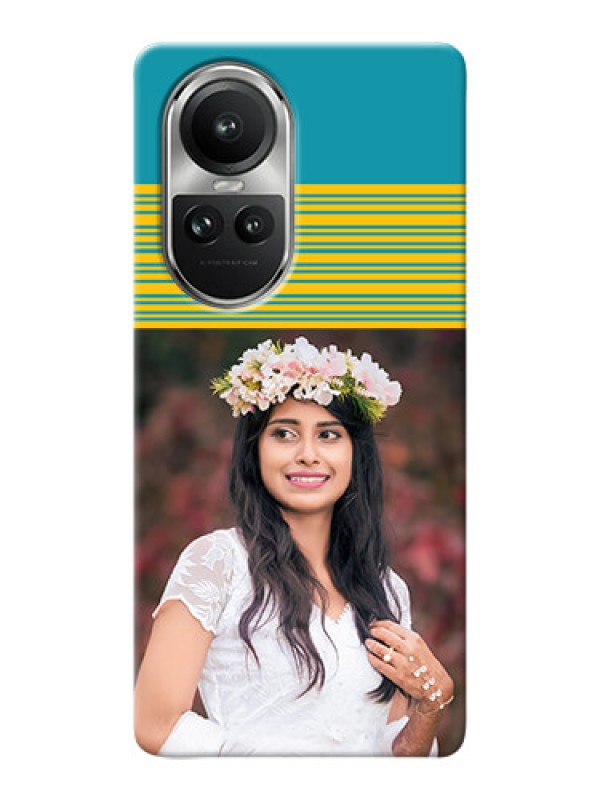 Custom Reno 10 5G personalized phone covers: Yellow & Blue Design