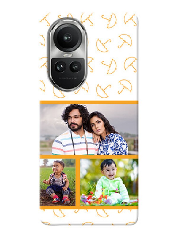 Custom Reno 10 5G Personalised Phone Cases: Yellow Pattern Design