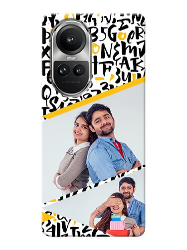 Custom Reno 10 5G Phone Back Covers: Letters Pattern Design