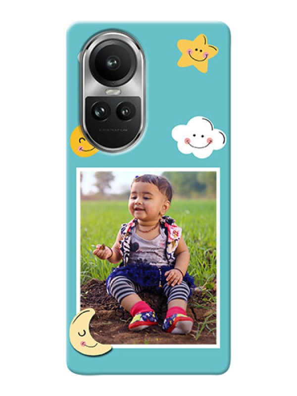 Custom Reno 10 5G Personalised Phone Cases: Smiley Kids Stars Design