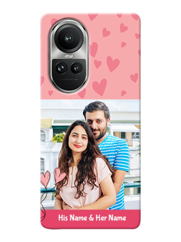 Custom Reno 10 5G phone back covers: Love Design Peach Color