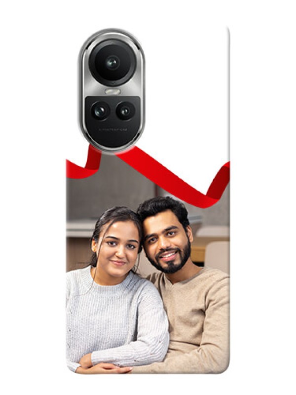 Custom Reno 10 5G custom phone cases: Red Ribbon Frame Design