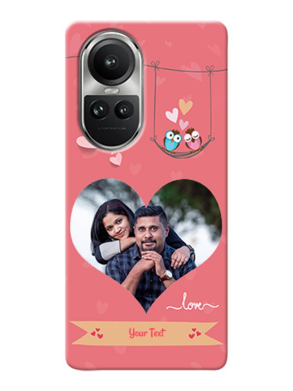 Custom Reno 10 5G custom phone covers: Peach Color Love Design