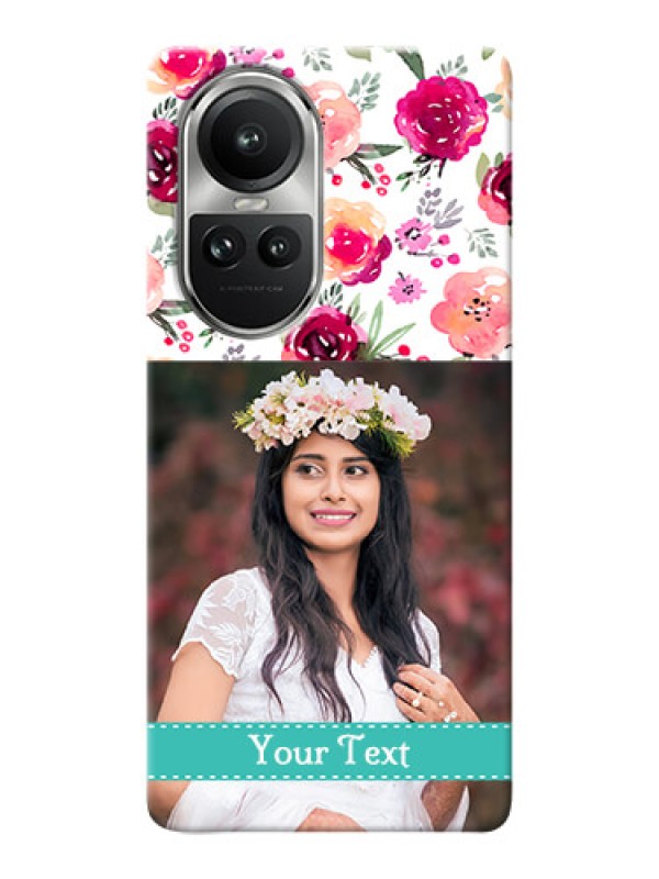 Custom Reno 10 5G Personalized Mobile Cases: Watercolor Floral Design