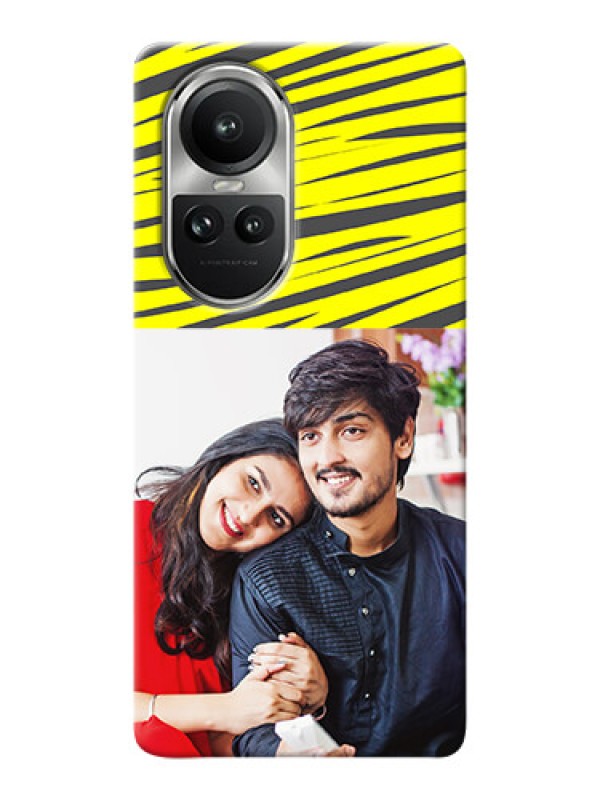 Custom Reno 10 5G Personalised mobile covers: Yellow Abstract Design