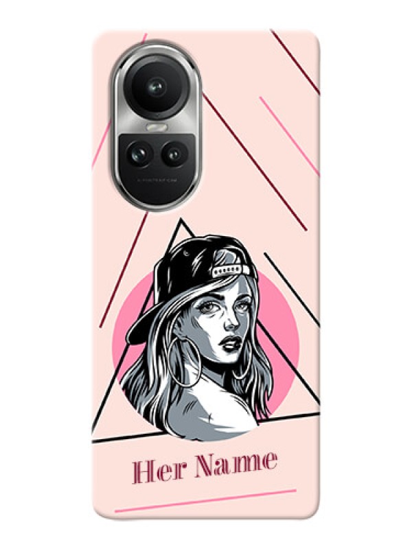 Custom Reno 10 5G Personalized Phone Case with Rockstar Girl Design