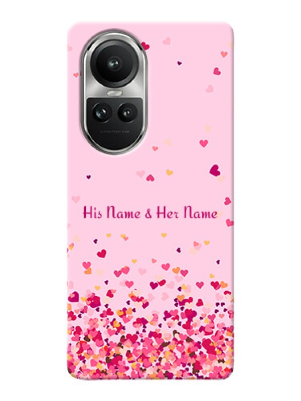 Custom Reno 10 5G Photo Printing on Case with Floating Hearts Design