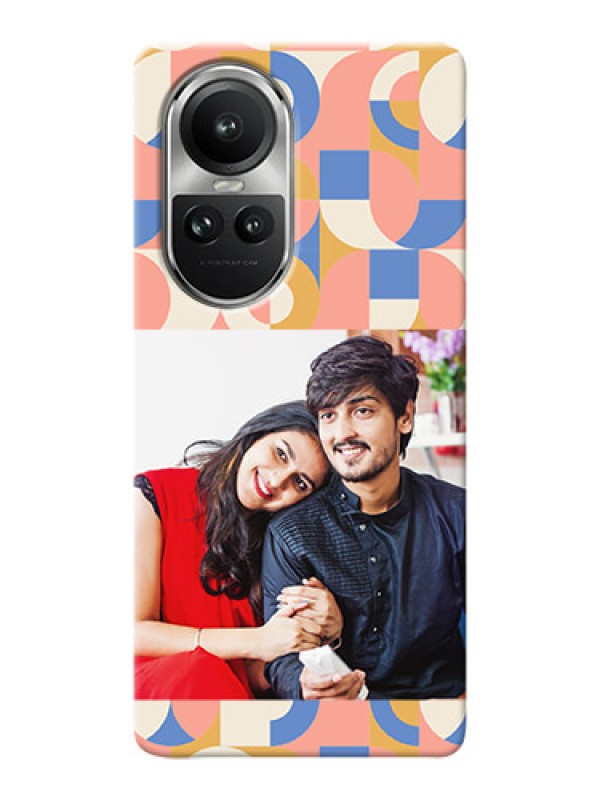 Custom Reno 10 5G Photo Printing on Case with Semiwithcircle Maze Pattern Design