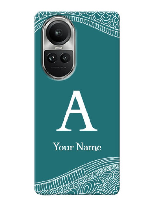 Custom Reno 10 5G Personalized Phone Case with line art pattern with custom name Design