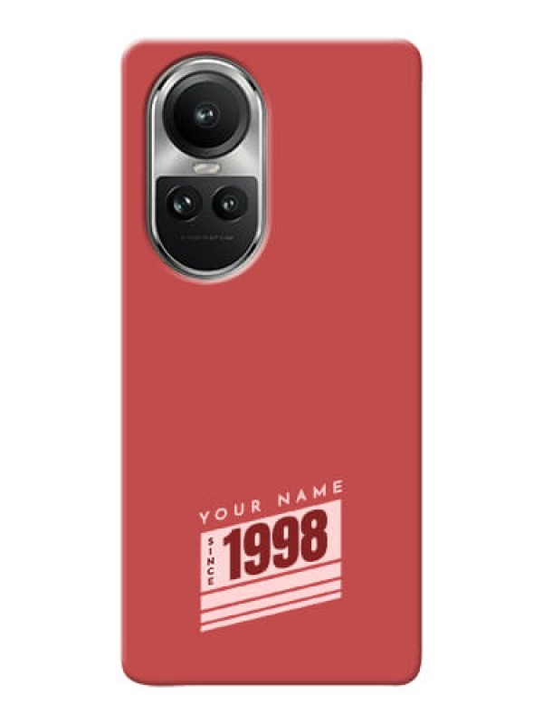 Custom Reno 10 5G Custom Phone Case with Red custom year of birth Design