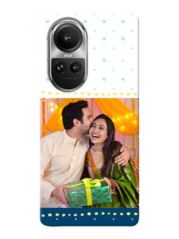 Custom Reno 10 Pro 5G Phone Covers: White and Blue Abstract Design