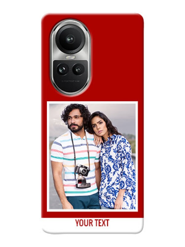 Custom Reno 10 Pro 5G mobile phone covers: Simple Red Color Design