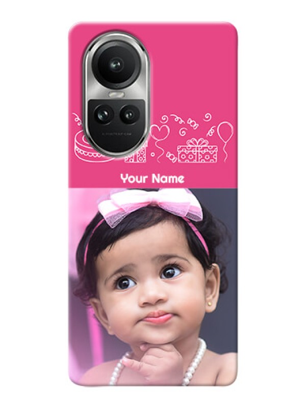 Custom Reno 10 Pro 5G Custom Mobile Cover with Birthday Line Art Design