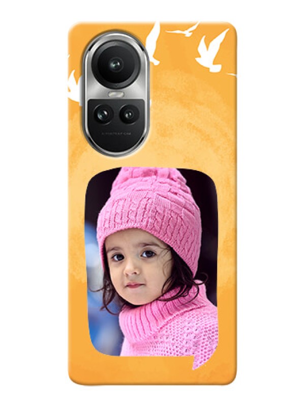 Custom Reno 10 Pro 5G Phone Covers: Water Color Design with Bird Icons