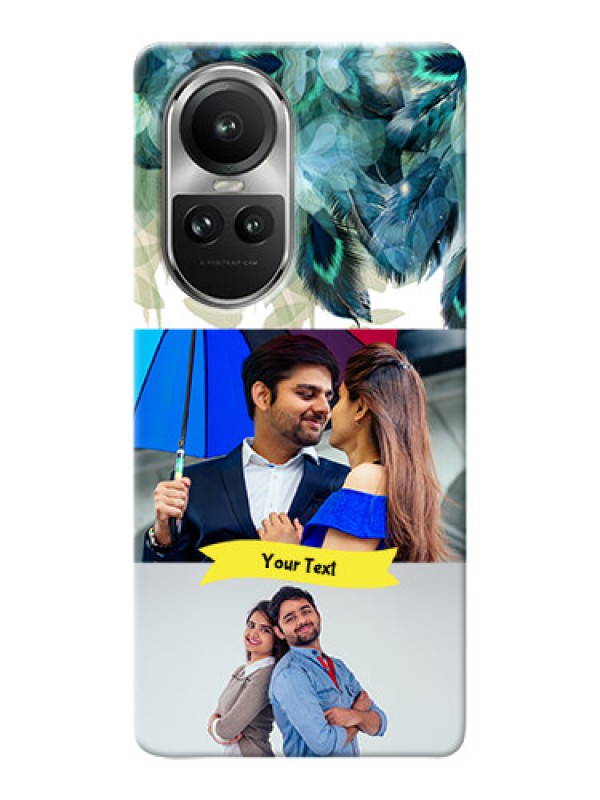 Custom Reno 10 Pro 5G Phone Cases: Image with Boho Peacock Feather Design