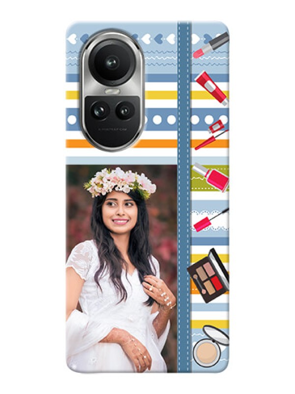Custom Reno 10 Pro 5G Personalized Mobile Cases: Makeup Icons Design