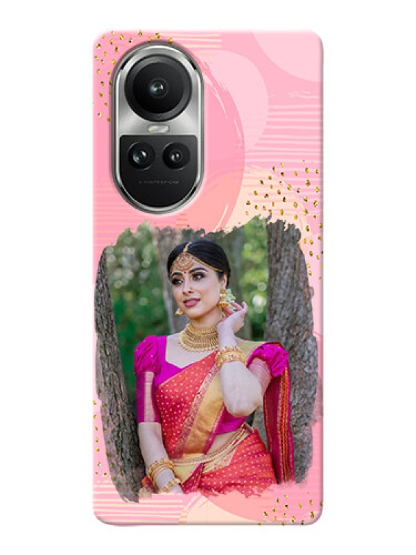 Custom Reno 10 Pro 5G Phone Covers for Girls: Gold Glitter Splash Design