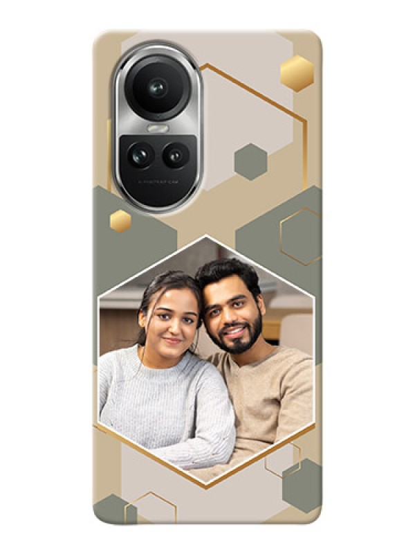 Custom Reno 10 Pro 5G Photo Printing on Case with Stylish Hexagon Pattern Design
