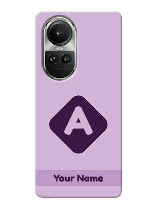 Custom Reno 10 Pro 5G Custom Mobile Case with Custom Letter in curved badge Design