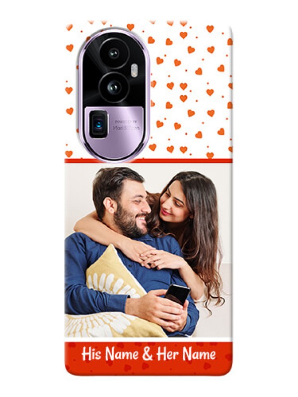 Custom Reno 10 Pro Plus 5G Phone Back Covers: Orange Love Symbol Design