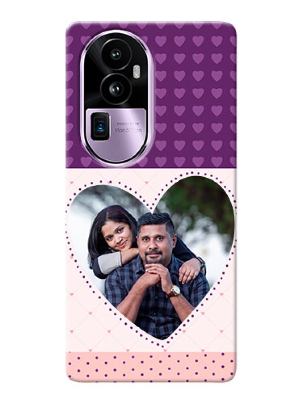 Custom Reno 10 Pro Plus 5G Mobile Back Covers: Violet Love Dots Design