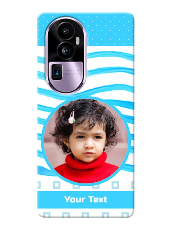 Custom Reno 10 Pro Plus 5G phone back covers: Simple Blue Case Design