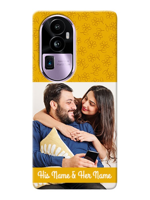 Custom Reno 10 Pro Plus 5G mobile phone covers: Yellow Floral Design