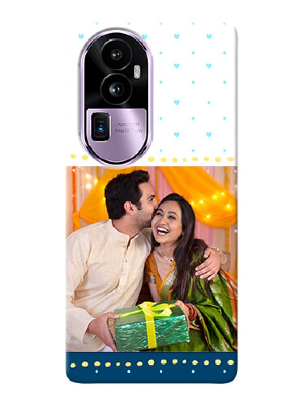 Custom Reno 10 Pro Plus 5G Phone Covers: White and Blue Abstract Design