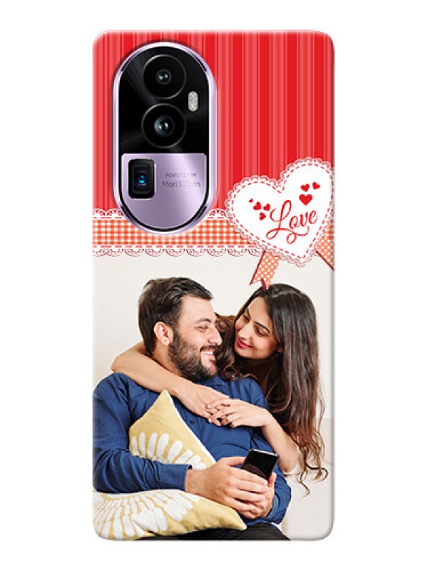 Custom Reno 10 Pro Plus 5G phone cases online: Red Love Pattern Design